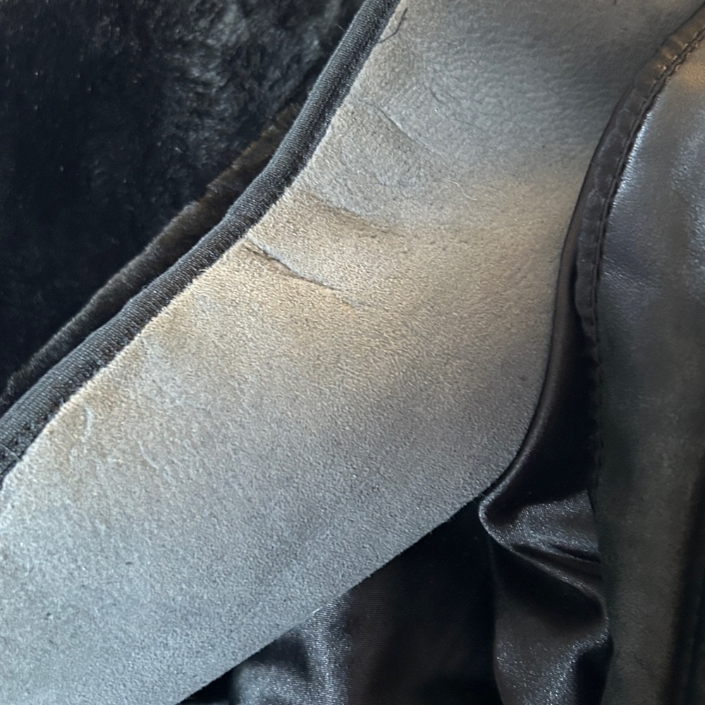 Upstar Black Nubuck Leather Jacket With Removable 100% Shearling Liner - Picture 12 of 13